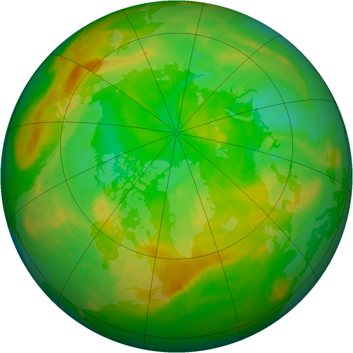 Arctic ozone map for 05 July 1982